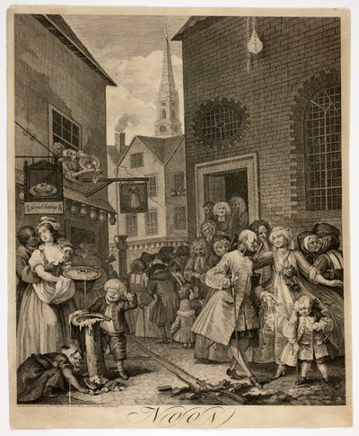 Mittag, Platte zwei aus Die vier Tageszeiten von William Hogarth