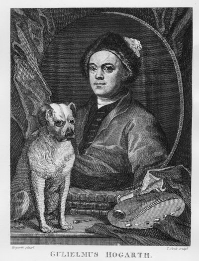 Selbstporträt, graviert von T. Cook, 1809 von William Hogarth