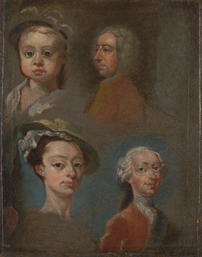 Studien von Köpfen von William Hogarth