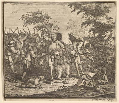 Die Begegnung mit Talgol und Magnano Siebzehn kleine Illustrationen für Samuel Butler..., 1721-26 von William Hogarth