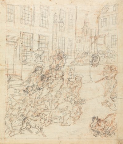 Die erste Stufe der Grausamkeit von William Hogarth