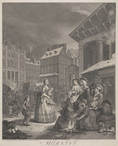 Die vier Tageszeiten, Platte I: Morgen von William Hogarth