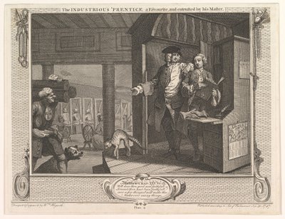 Der fleißige Lehrling, ein Favorit und von seinem Meister vertraut von William Hogarth