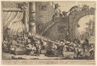 Die Bestrafung von Lemuel Gulliver, Dezember 1726 von William Hogarth