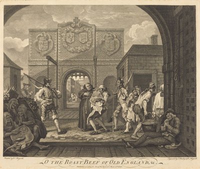 Das Tor von Calais oder Der Rinderbraten von Alt-England von William Hogarth and Charles Mosley