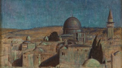 Die Heilige Stadt: Die Moschee As Sakrah im Mondlicht, um 1854 von William Holman Hunt