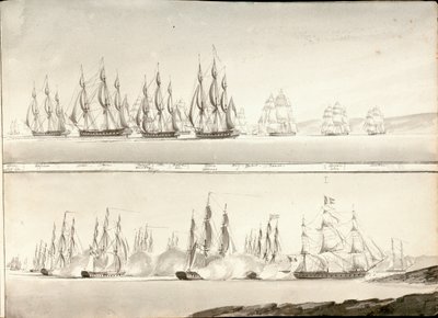 Verschiedene Arten, Linienschiffe zu malen, frühes 19. Jahrhundert von William Innes Pocock