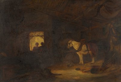 Stallinterieur von William James Muller