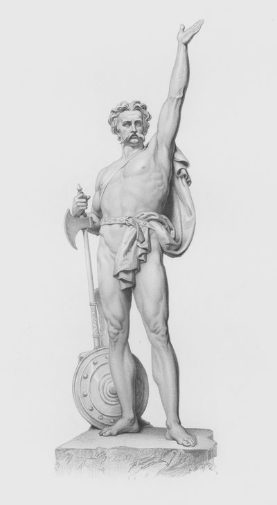 Caractacus, graviert von W. Roffe nach der Statue von J. H. Foley, RA (Gravur) von William John Roffe