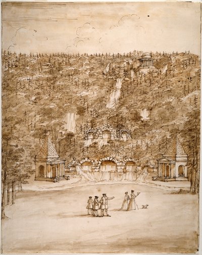 Chatsworth: Entwurf für einen Wasserfall, frühe 1740er Jahre von William Kent