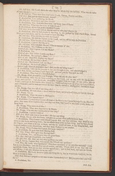 Die Anklage, der Prozess und die Verurteilung von Kapitän William Kidd wegen Mordes und Piraterie von William Kidd