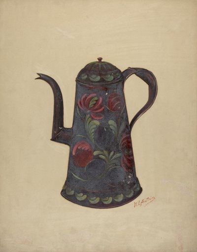Toleware-Kaffeekanne von William L Antrim