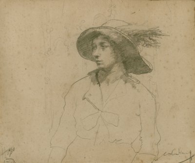 Studie für ein Porträt einer sitzenden Frau mit Hut von William Lee Hankey