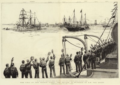 Der Besuch der französischen Flotte, die Überprüfung in Spithead durch Ihre Majestät die Königin von William Lionel Wyllie