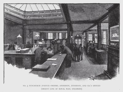 No 5 Fenchurch Avenue, Büros von Messrs Anderson, Anderson und Co, Orient Line of Royal Mail Steamers von William Luker