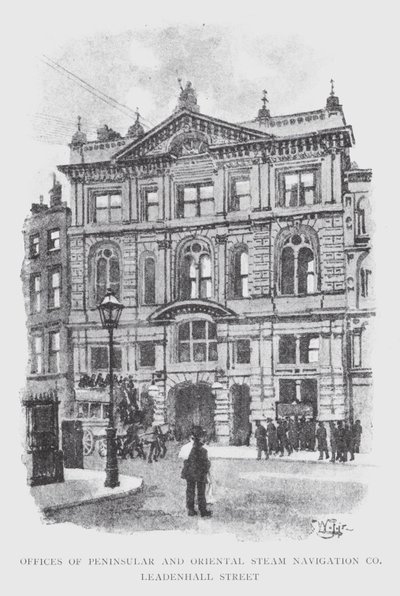 Büros der Peninsular and Oriental Steam Navigation Co, Leadenhall Street von William Luker