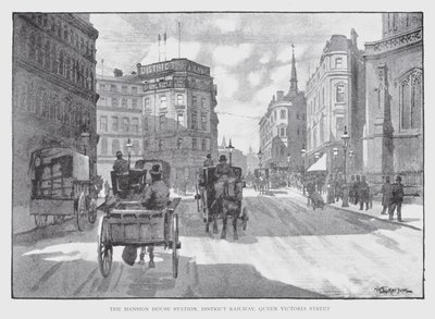 Die Mansion House Station, District Railway, Queen Victoria Street von William Luker