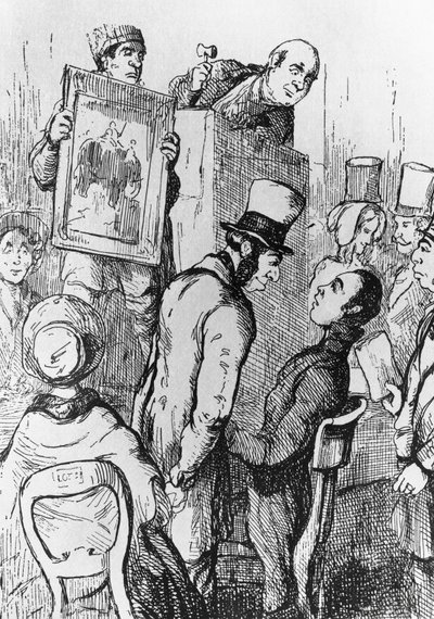 Elefant zu verkaufen, Illustration für Jahrmarkt der Eitelkeiten von William Makepeace Thackeray
