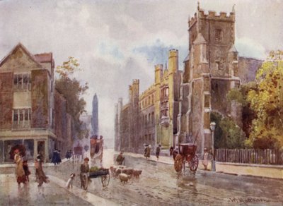 St. Botolphs Kirche und Corpus College von den Stufen der Pitt Press, Trumpington Street von William Matthison