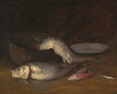 Stillleben mit Fisch, ca. 1910 von William Merritt Chase