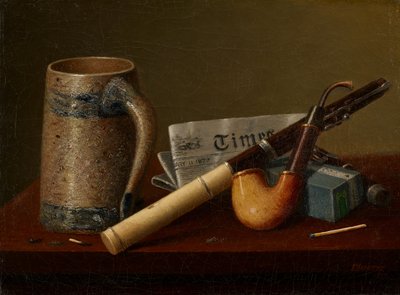 Stillleben mit Flöte und Zeiten von William Michael Harnett