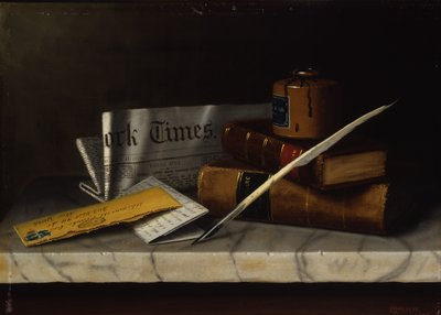Stillleben mit Brief an Mr. Clarke, 1879 von William Michael Harnett