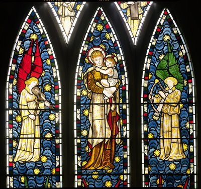 Madonna mit Kind und zwei Engeln (Detail) von William Morris