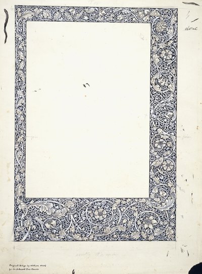 Originalzeichnung für einen ganzseitigen Rand von William Morris