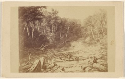 Kopie eines Gemäldes, das eine Flusslandschaft mit einem Mann in einem Kanu beim Angeln darstellt von William Notman
