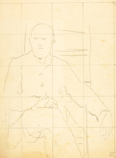 Älterer Mann, der in einem Stuhl sitzt von William Page