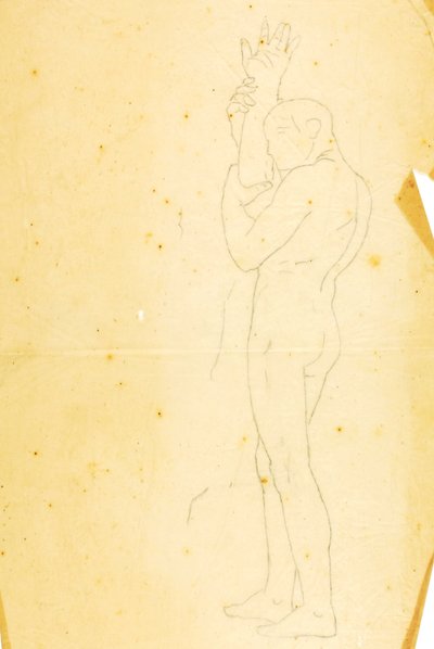 Moses, Aaron und Hur auf dem Berg Horeb (Studie - Figur rechts) von William Page