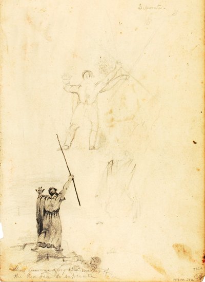 Moses befiehlt den Wassern des Roten Meeres, sich zu trennen von William Page