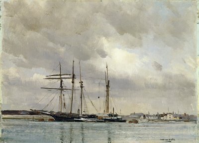 Boote im Hafen, Beladen von China-Tonerde, ca. 1900 von William Page Atkinson Wells