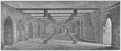 Innenraum der Krypta, genannt das Pulververschwörungs-Keller unter dem alten Palast von Westminster, ca. 1883 von William Patten