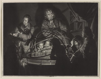 Ein Philosoph hält einen Vortrag im Planetarium, nach Joseph Wright of Derby (1734-97) von William Pether