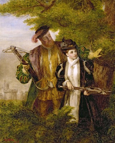 König Heinrich und Anne Boleyn beim Hirschschießen im Windsor Forest, 1903 von William Powell Frith