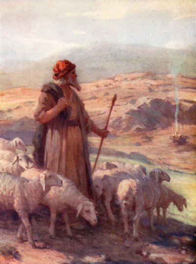 Moses und der brennende Busch, Exodus iii, 2 von William Pratt