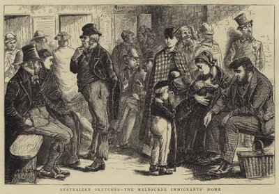 Australische Skizzen, das Melbourne Immigrantenheim von William Ralston