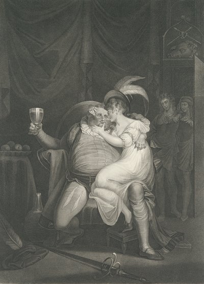 Doll Tearsheet, Falstaff, Henry und Poins Shakespeare, Kin..., erstmals veröffentlicht 1795, neu aufgelegt 1852 von William Satchwell Leney