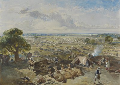 Das Lager des Generalgouverneurs und Oberbefehlshabers in Jalandhar, 1. Februar 1860 von William Simpson