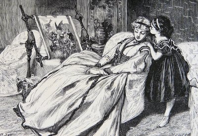 Mutter, die an einem Stickstück arbeitet von William Small