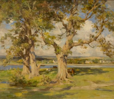 Drei Bäume an einem Fluss von William Stewart MacGeorge