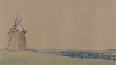 Tysoe Windmühle und Kirche, Warwickshire von William Turner of Oxford
