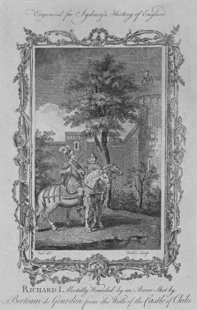 Richard I. tödlich verwundet durch einen Pfeil, abgeschossen von Bertram de Gourdon von den Mauern der Burg von C von William Walker