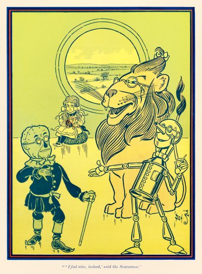 „Ich fühle mich weise“, sagte die Vogelscheuche. aus „Der Zauberer von Oz“ von L. Frank Baum von William Wallace Denslow