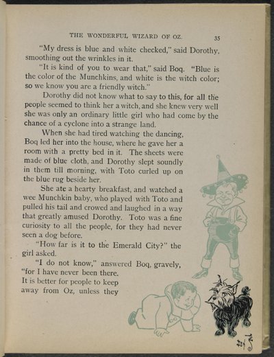 Illustration aus "Der wunderbare Zauberer von Oz" von Lyman Frank Baum von William Wallace Denslow