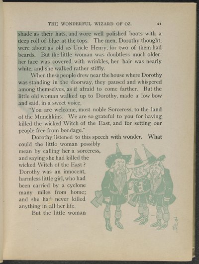 Illustration aus "Der wunderbare Zauberer von Oz" von Lyman Frank Baum von William Wallace Denslow
