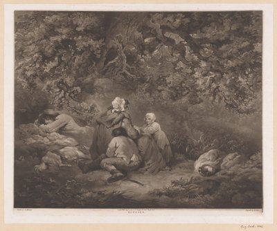 Rastende Familie im Wald von William Ward
