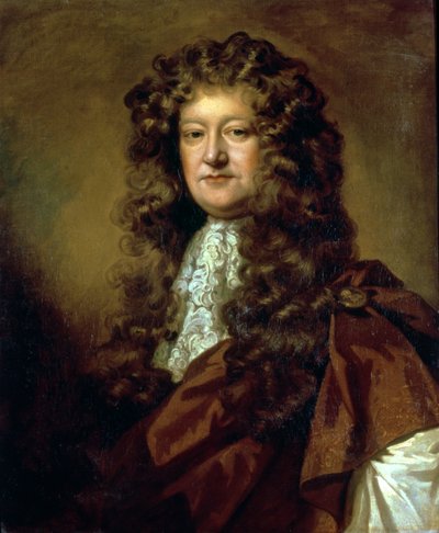 Porträt eines Herrn im braunen Umhang und weißen Jabot von William Wissing or Wissmig