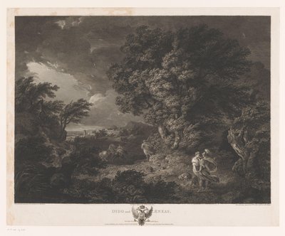 Stürmische Landschaft mit Dido und Aeneas von William Woollett